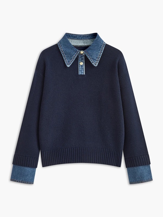 Commense Sweaters - COMMENSE 2 in 1 Panel Lapel Sweater